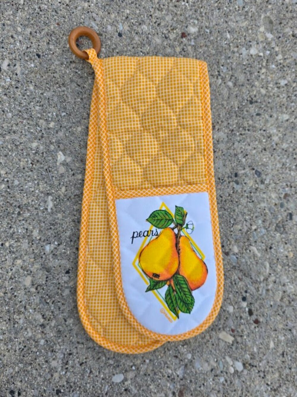 Vintage 1970s Franco Kitchen Compliments Pear Pot Holder Oven Mitt NOS